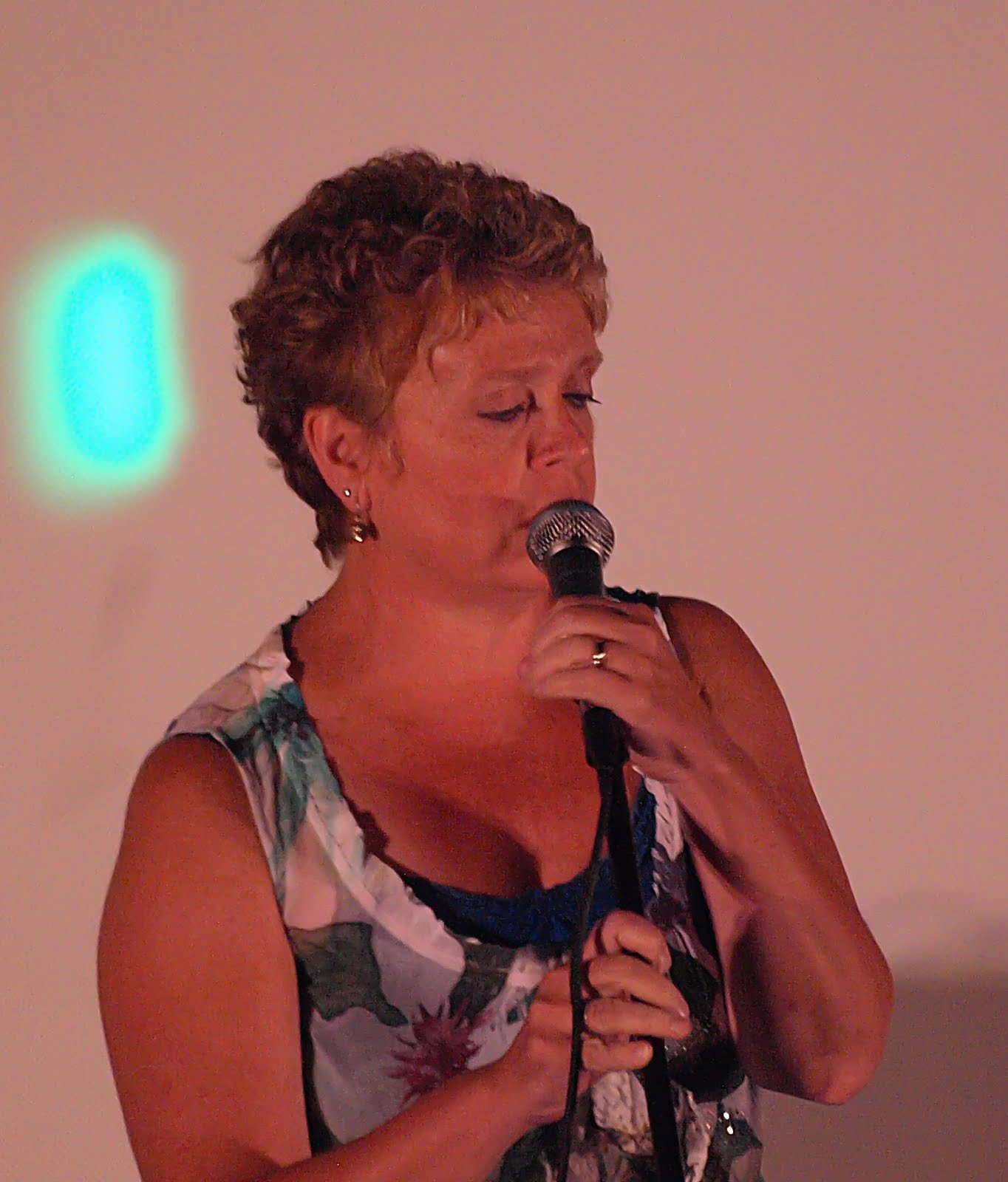 A woman singing
