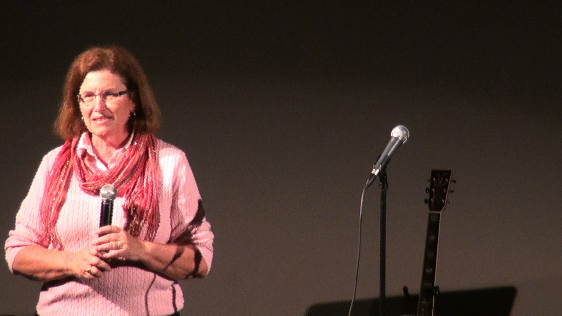 A woman singing
