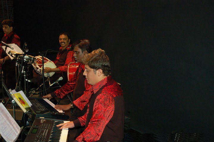 The backing musicians ahead of the show.