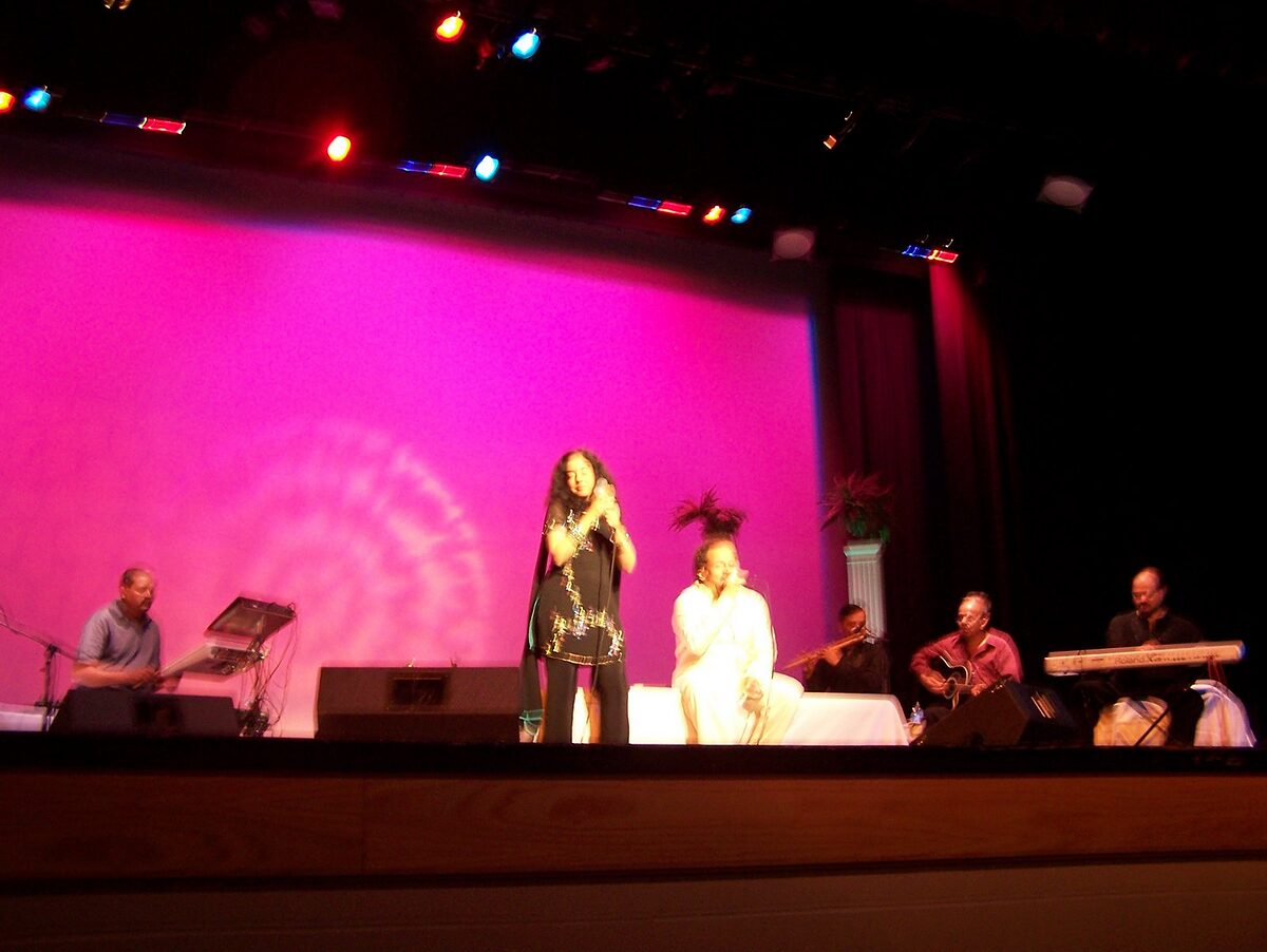 Sanjeevani and Shivprasad performing with the full band.