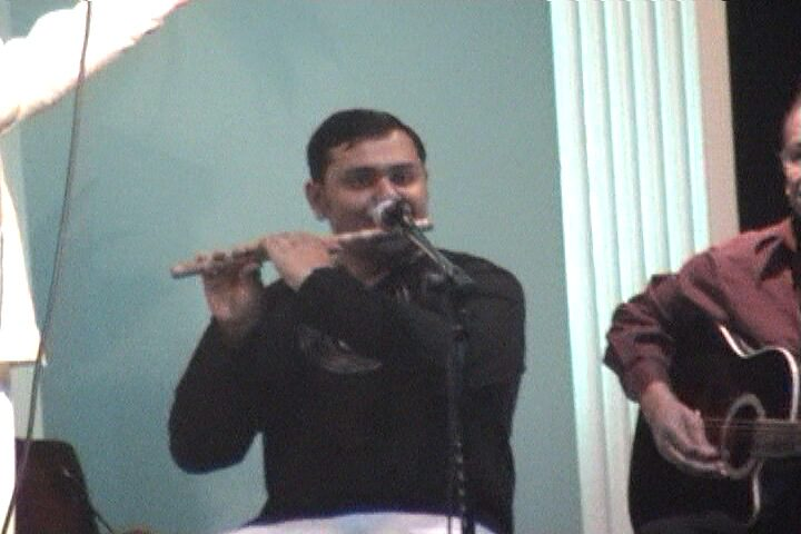 Mohit on the flute.