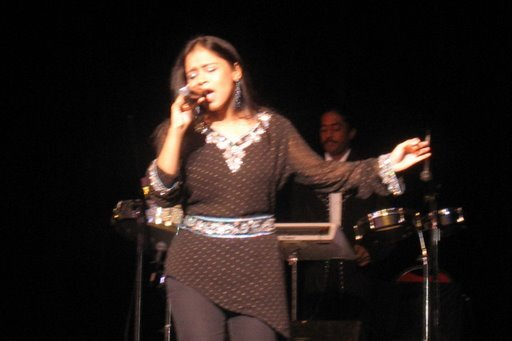 One of the evening’s guest vocalists performing.