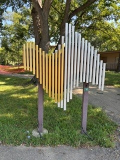 Metalophone-style musical instrument in the Nature Sounds area of the Butterfly Playground